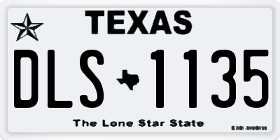 TX license plate DLS1135