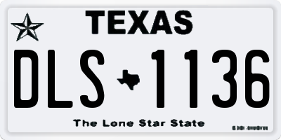 TX license plate DLS1136