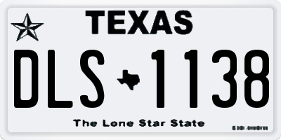 TX license plate DLS1138