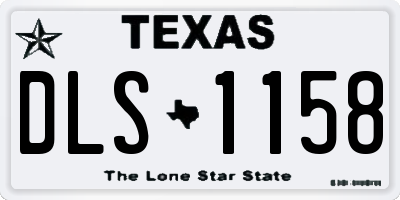 TX license plate DLS1158