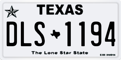 TX license plate DLS1194