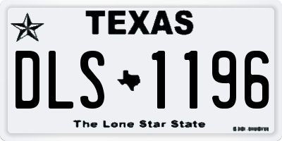 TX license plate DLS1196