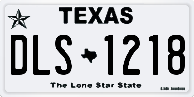 TX license plate DLS1218
