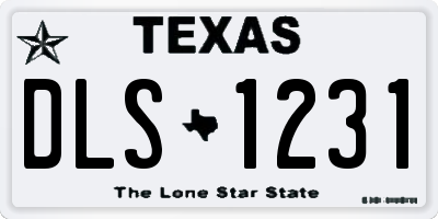 TX license plate DLS1231