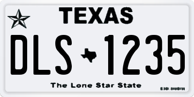 TX license plate DLS1235