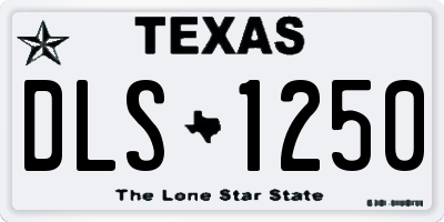 TX license plate DLS1250