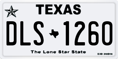 TX license plate DLS1260