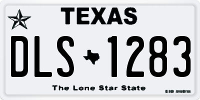 TX license plate DLS1283