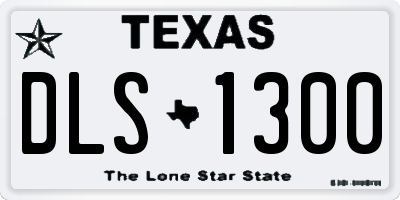 TX license plate DLS1300
