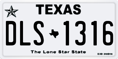 TX license plate DLS1316