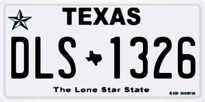 TX license plate DLS1326