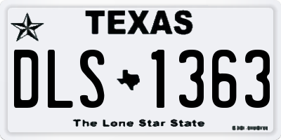 TX license plate DLS1363