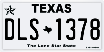 TX license plate DLS1378
