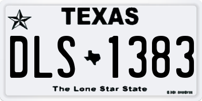 TX license plate DLS1383
