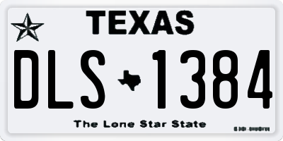 TX license plate DLS1384