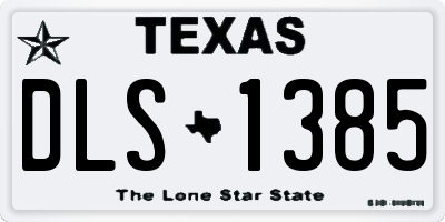 TX license plate DLS1385