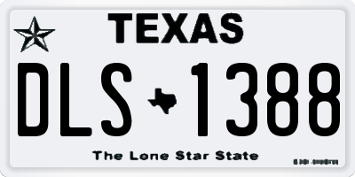 TX license plate DLS1388
