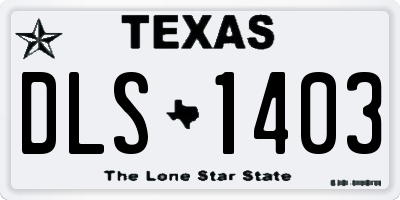 TX license plate DLS1403