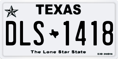 TX license plate DLS1418