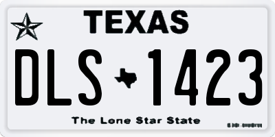 TX license plate DLS1423