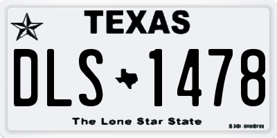 TX license plate DLS1478