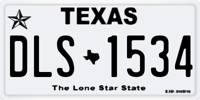 TX license plate DLS1534