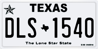 TX license plate DLS1540