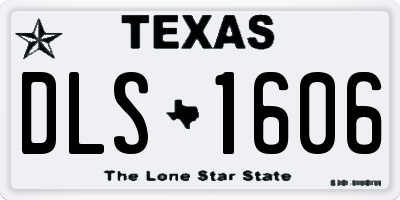 TX license plate DLS1606