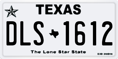TX license plate DLS1612