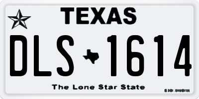 TX license plate DLS1614