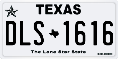 TX license plate DLS1616