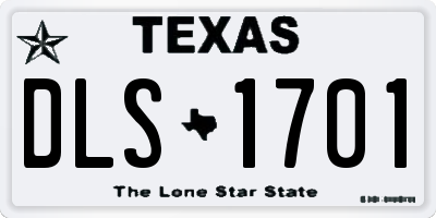 TX license plate DLS1701