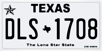 TX license plate DLS1708