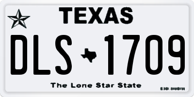 TX license plate DLS1709