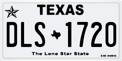 TX license plate DLS1720