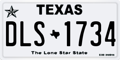 TX license plate DLS1734
