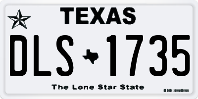 TX license plate DLS1735