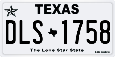 TX license plate DLS1758