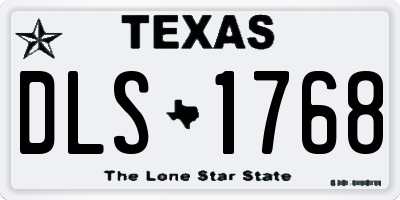 TX license plate DLS1768