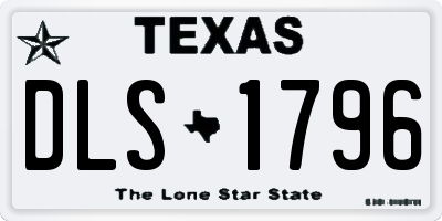 TX license plate DLS1796