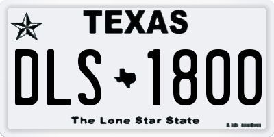 TX license plate DLS1800