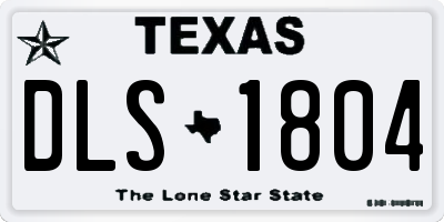 TX license plate DLS1804