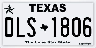 TX license plate DLS1806