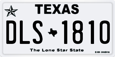TX license plate DLS1810