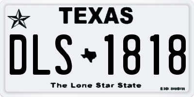 TX license plate DLS1818