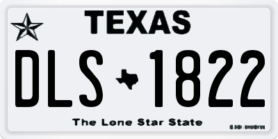 TX license plate DLS1822