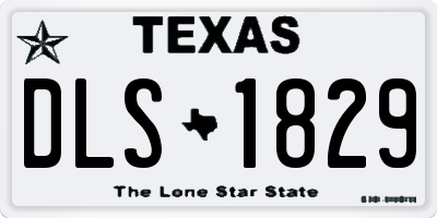 TX license plate DLS1829