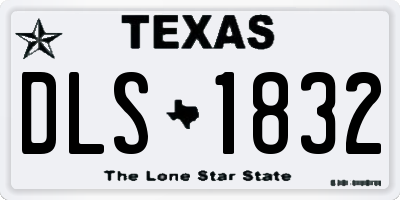 TX license plate DLS1832
