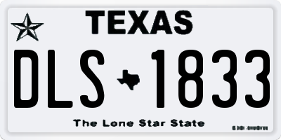 TX license plate DLS1833