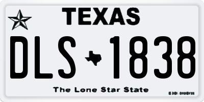 TX license plate DLS1838